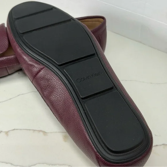 Calvin Klein Lira Loafer Women's Shoes Burgundy Size 9 Good Used Condition - Picture 10 of 11
